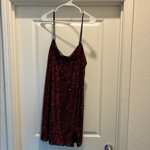 Wild Fable Burgundy Sequin Mini Dress
